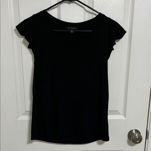 Banana Republic Black Flutter Short Sleeve Top
